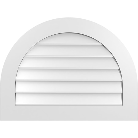 Ekena Millwork Round Top Surface Mount PVC Gable Vent: Non-Functional, w/ 3-1/2"W x 1"P Standard Frame, 32"W x 24"H GVPRT32X2401SN